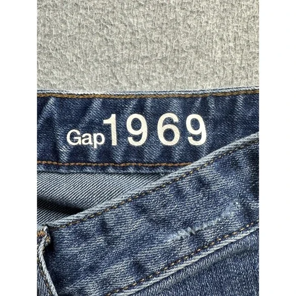 Gap 1969 Jeans Womens 29 Blue Always Skinny Distressed Denim Stretch Mid Rise